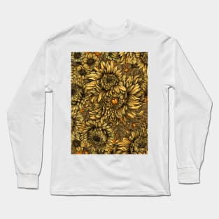 Yellow chrysanthemum flowers and orange bettles Long Sleeve T-Shirt